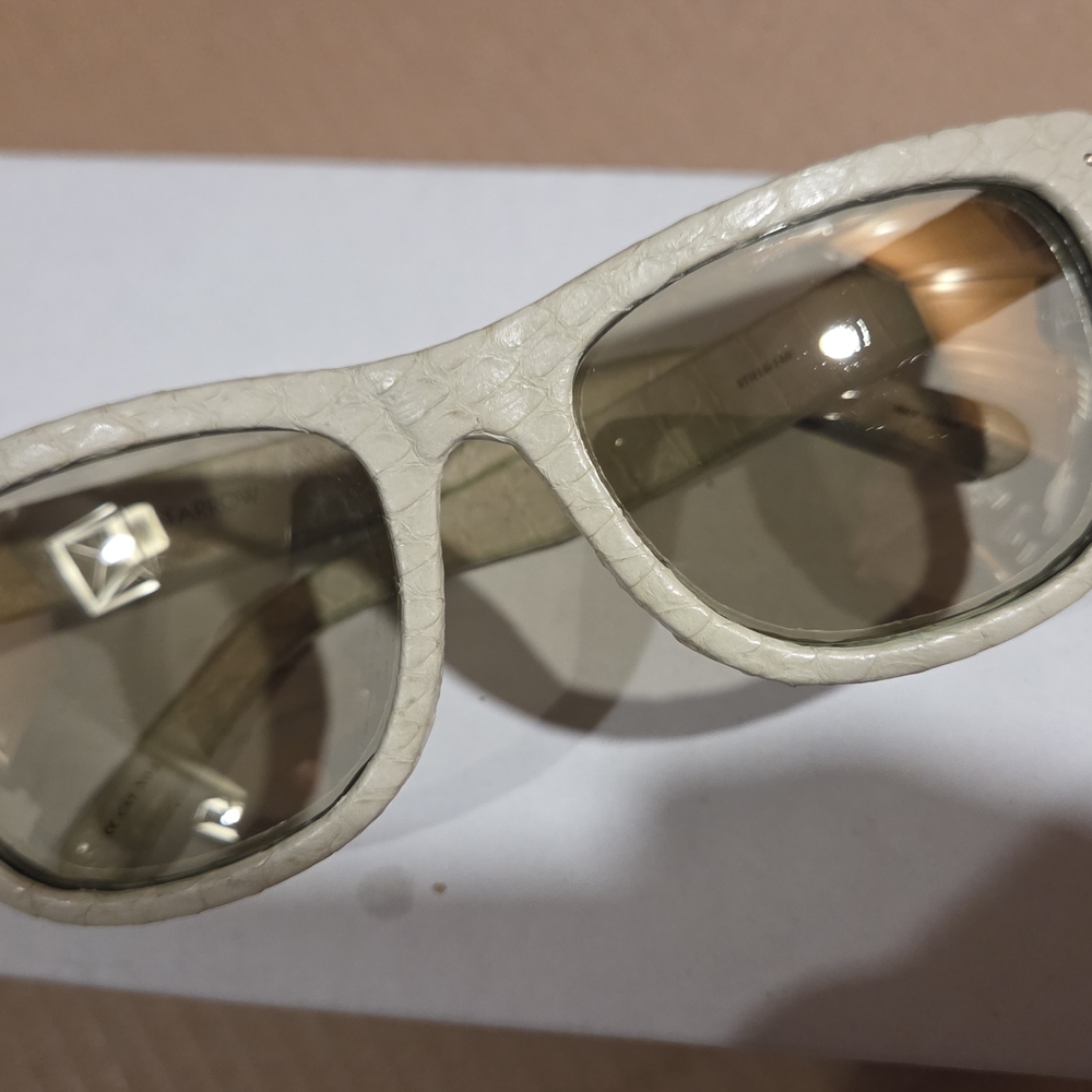 Linda Farrow Python Sunglasses Women's Light Greenish Frame Authentic Designer - Picture 3 of 16